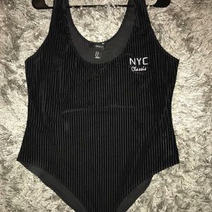 black velvet bodysuit ~ forever21 0X